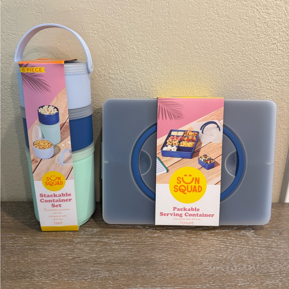 New Target Snack/ Food Storage Containers Bundle  Snack Tray & Stacking Holder
